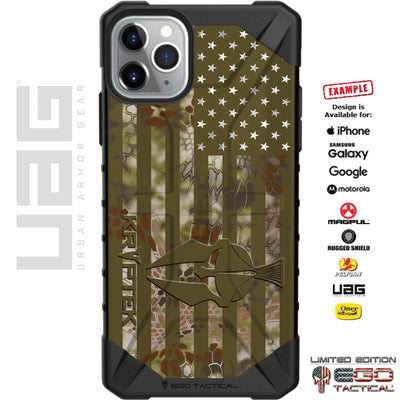 Kryptek OD Green Camouflaged US Flag Custom Printed Case Design for Apple, Samsung, Google & Motorola Phone Models