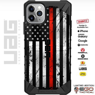 Subdued Reversed US American Flag Thin Red Line Custom Printed Case Design for Apple, Samsung, Google & Motorola Phone Models