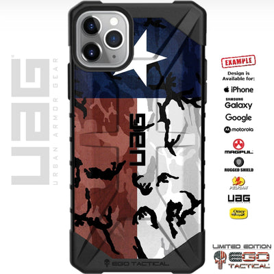 Camouflage Texas State Flag Custom Printed Case Design for Apple, Samsung, Google & Motorola Phone Models [Color or Subdued]