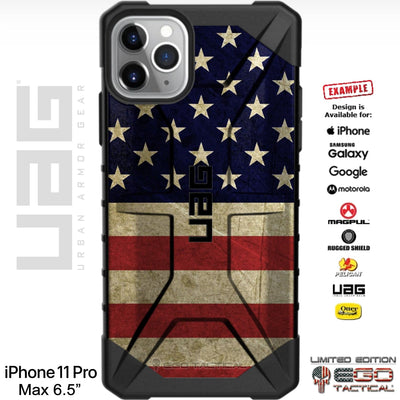 Weathered US American Flag Vertical Left Half Custom Printed Case Design for Apple, Samsung, Google & Motorola Phone Models