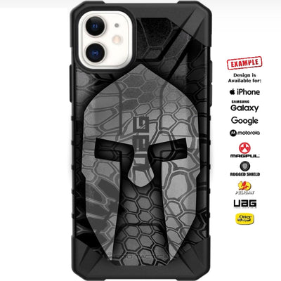 Ghost Spartan on Camouflage Styles Custom Printed Case Design for Apple, Samsung, Google & Motorola Phone Models (Choose Your Color & Style Camo)