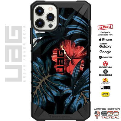 Black Hawaiian Style Tropical Print Custom Printed Case Design for Apple, Samsung, Google & Motorola Phone Models