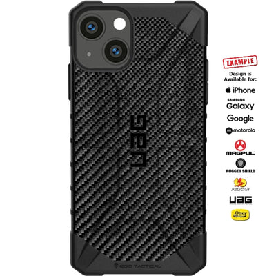 Black Kevlar Fiber Weave Pattern Custom Printed Case Design for Apple, Samsung, Google & Motorola Phone Models
