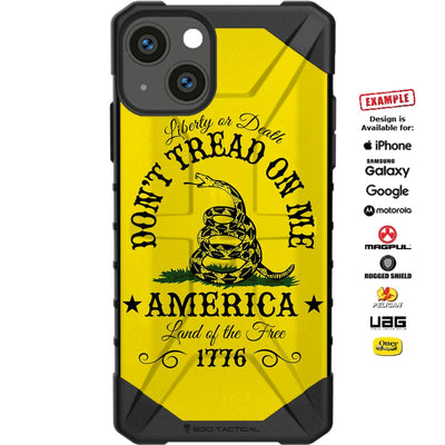 Don't Tread on Me, Liberty or Death Custom Printed Case Design for Apple, Samsung, Google & Motorola Phone Models