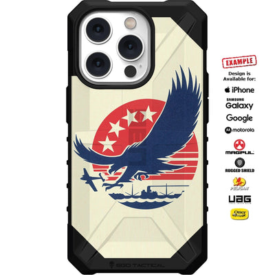 American Eagle WWII Art Warplane Custom Printed Case Design for Apple, Samsung, Google & Motorola Phone Models