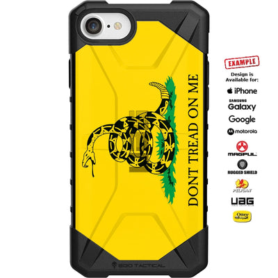 Don't Tread on Me, Yellow Gadsden Flag Custom Printed Case Design for Apple, Samsung, Google & Motorola Phone Models