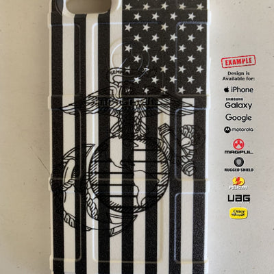 CLEARANCE - Magpul Industries Custom UV-Laser Printed Apple iPhone 5 iPhone 5S Only BLACK US American Flag WITH MARINE EGO125