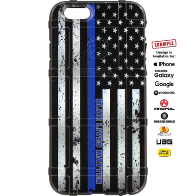 Blue Lives Matter, US American Flag Subdued Custom Printed Case Design for Apple, Samsung, Google & Motorola Phone Models