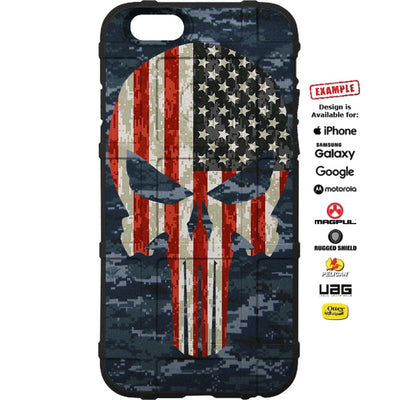 US Navy Digi Camo U.S. Camo Flag Punisher Custom Printed Case Design for Apple, Samsung, Google & Motorola Phone Models