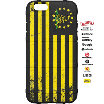 Don't Tread on Me/13 Stars US American Flag Yellow Custom Printed Case Design for Apple, Samsung, Google & Motorola Phone Models