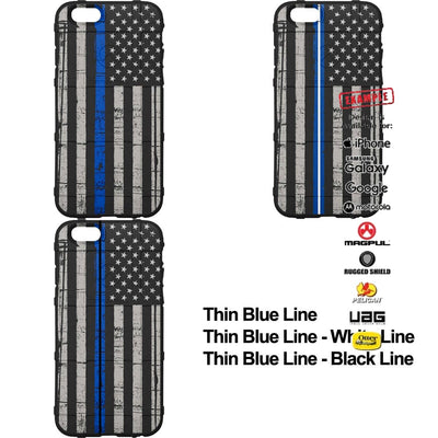 Subdued, Distressed US American Flag Thin Line Assortment Custom Printed Case Design for Apple, Samsung, Google & Motorola Phone Models