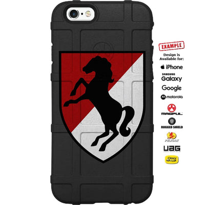 U.S. Army 11th Armored Cavalry Patch Custom Printed Case Design for Apple, Samsung, Google & Motorola Phone Models