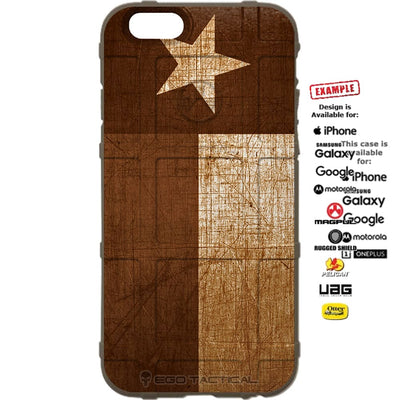 Subdued, FDE Desert Tan, OD Green Texas Weathered State Flag Custom Printed Case Design for Apple, Samsung, Google & Motorola Phone Models
