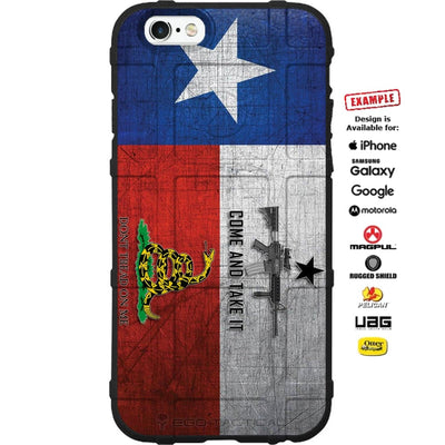 Weathered Texas State Flag, Come and Take It, Don't Tread on Me Custom Printed Case Design for Apple, Samsung, Google & Motorola Phone Models