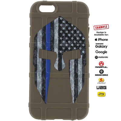 CLEARANCE - Magpul Industries Custom UV-Laser Printed Apple iPhone 6 Plus/iPhone 6s Plus Only Subdued US Spartan Thin Blue Line Police on FDE-EGO64