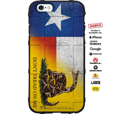 50 US States & Territories, Distressed State Flag Series Don't Tread on Me Custom Printed Case Design for Apple, Samsung, Google & Motorola Phone Models
