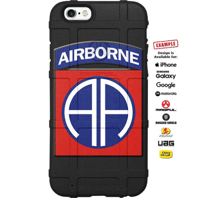 US Army 82nd Airborne Division Patch Red/Blue Custom Printed Case Design for Apple, Samsung, Google & Motorola Phone Models