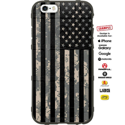 US Military Camouflage All Styles, Subdued US American Flag Custom Printed Case Design for Apple, Samsung, Google & Motorola Phone Models