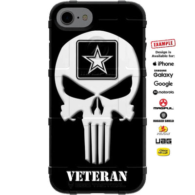 Army, Navy, Air Force, Marines, Coast Guard, National Guard, Veteran Punisher Custom Printed Case Design for Apple, Samsung, Google & Motorola Phone Models