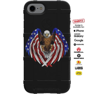 American Eagle U.S. Flag Circle Design Custom Printed Case Design for Apple, Samsung, Google & Motorola Phone Models