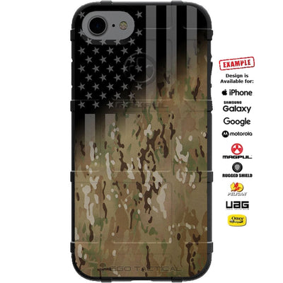 Multicam OCP Scorpion U.S.A. Flag Subdued Custom Printed Case Design for Apple, Samsung, Google & Motorola Phone Models