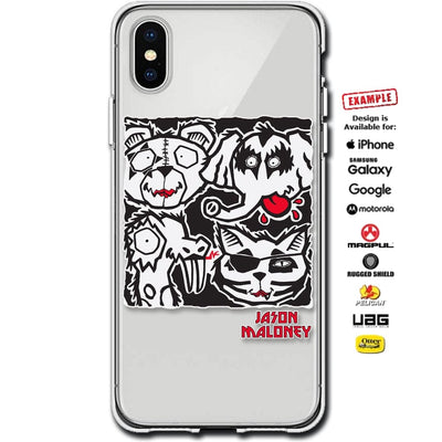 Jason Maloney Art Series: "Lick it Up" KISS Parity Design Tippsy Bear Bat Patches Design Limited Edition Custom UV-Printed SmartCustom Printed Case Design for Apple, Samsung, Google & Motorola Phone Models