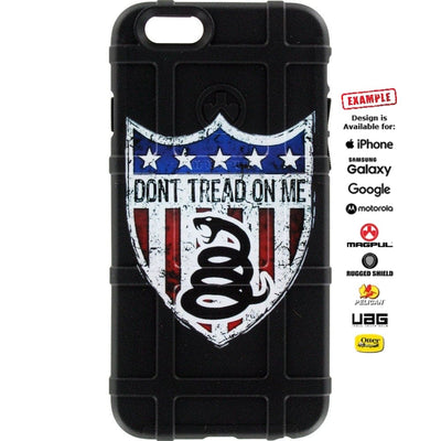 Don't Tread on Me Shield Custom Printed Case Design for Apple, Samsung, Google & Motorola Phone Models