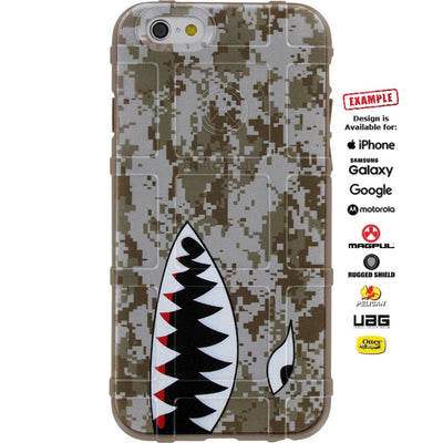 MARPAT Desert Digital Camouflage, Shark Teeth Custom Printed Case Design for Apple, Samsung, Google & Motorola Phone Models