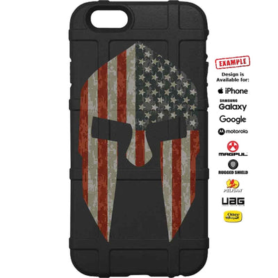Spartan, U.S. Flag Digital Camouflage Custom Printed Case Design for Apple, Samsung, Google & Motorola Phone Models