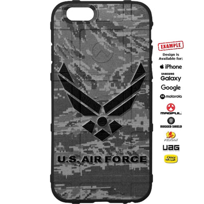 Air Force Subdued Logo, on Subdued ABU Camouflage Custom Printed Case Design for Apple, Samsung, Google & Motorola Phone Models
