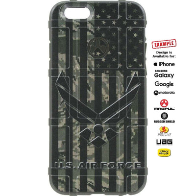 Air Force Subdued US American Flag, on ABU Digital Camouflage Custom Printed Case Design for Apple, Samsung, Google & Motorola Phone Models